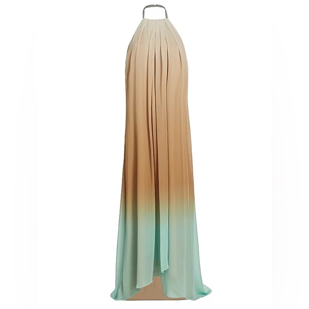 STAUD Positano Maxi Dress Caribbean Ombre Chain Strap NWT $595 XL - Picture 7 of 16